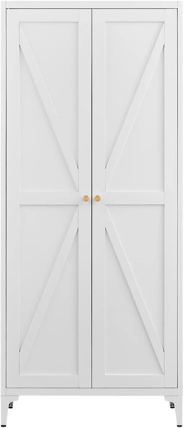 Main image of Metal Adjustable 2 Doors Metal Storage Cabinet Kitchen Pantry Cabinet With Adjustable Shelves all Steel Cabinet Locker For Kitchen, Living Room, Dining Room And Office