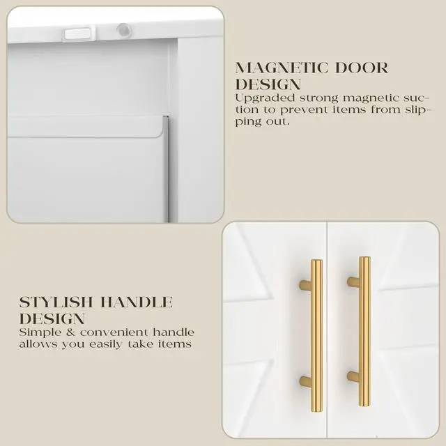 Alt view image 7 of 7 - Metal Adjustable 2 Doors Metal Storage Cabinet Kitchen Pantry Cabinet With Adjustable Shelves all Steel Cabinet Locker For Kitchen, Living Room, Dining Room And Office