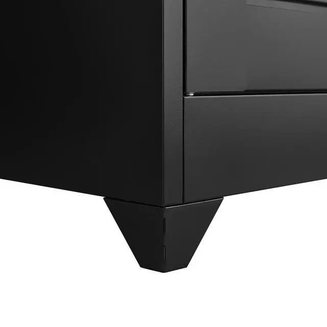 Alt view image 3 of 4 - Metal Broom Closet, Garage Storage Cabinet, Tool Chest Bathroom Cabinet with Locking Doors and Wheels, Tall Utility Cabinet with Hanging Rod, Freestanding Storage Cabinet for Cleaning Supplies
