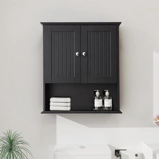Alt view image 2 of 5 - Upgraded Bathroom Wall Cabinet Over The Toilet Storage Cabinet Wall Mounted Storage Cabinet Wooden Medicine Cabinets