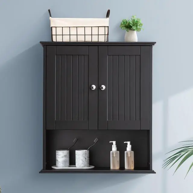 Alt view image 3 of 5 - Upgraded Bathroom Wall Cabinet Over The Toilet Storage Cabinet Wall Mounted Storage Cabinet Wooden Medicine Cabinets
