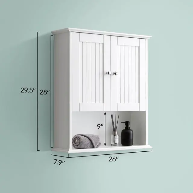 Alt view image 2 of 6 - Upgraded Bathroom Wall Cabinet Over The Toilet Storage Cabinet Wall Mounted Storage Cabinet Wooden Medicine Cabinets