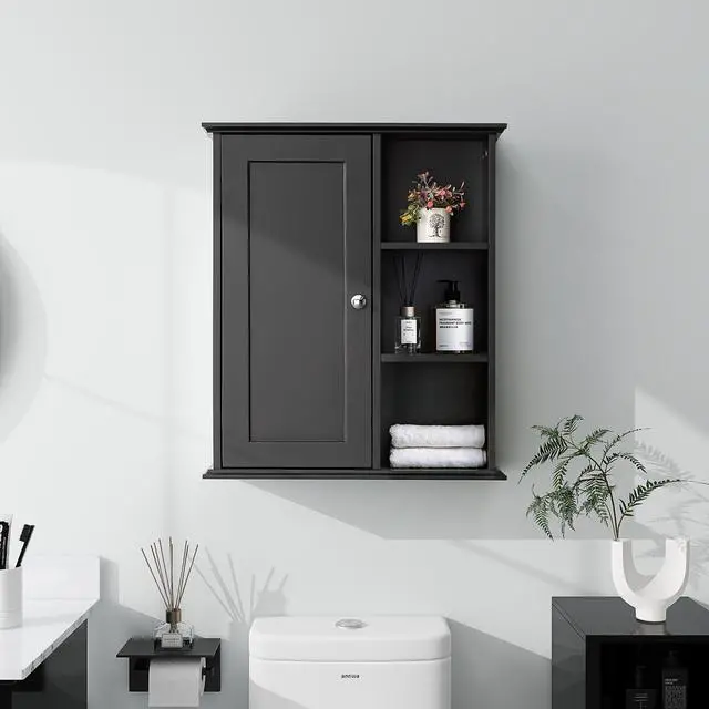 Main image of Upgraded Bathroom Wall Cabinet Over The Toilet Storage Cabinet Wall Mounted Storage Cabinet Wooden Medicine Cabinets