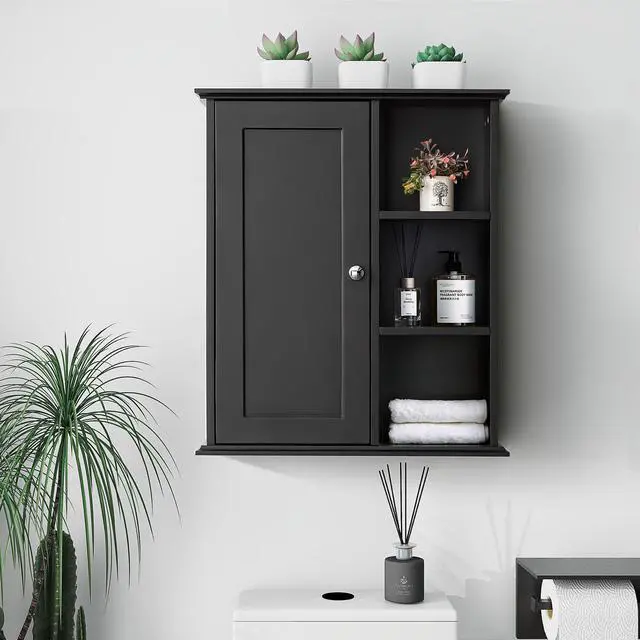 Alt view image 4 of 5 - Upgraded Bathroom Wall Cabinet Over The Toilet Storage Cabinet Wall Mounted Storage Cabinet Wooden Medicine Cabinets