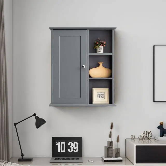 Alt view image 2 of 5 - Upgraded Bathroom Wall Cabinet Over The Toilet Storage Cabinet Wall Mounted Storage Cabinet Wooden Medicine Cabinets