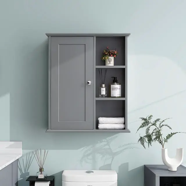 Main image of Upgraded Bathroom Wall Cabinet Over The Toilet Storage Cabinet Wall Mounted Storage Cabinet Wooden Medicine Cabinets