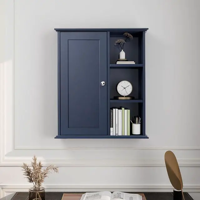 Alt view image 2 of 6 - Upgraded Bathroom Wall Cabinet Over The Toilet Storage Cabinet Wall Mounted Storage Cabinet Wooden Medicine Cabinets