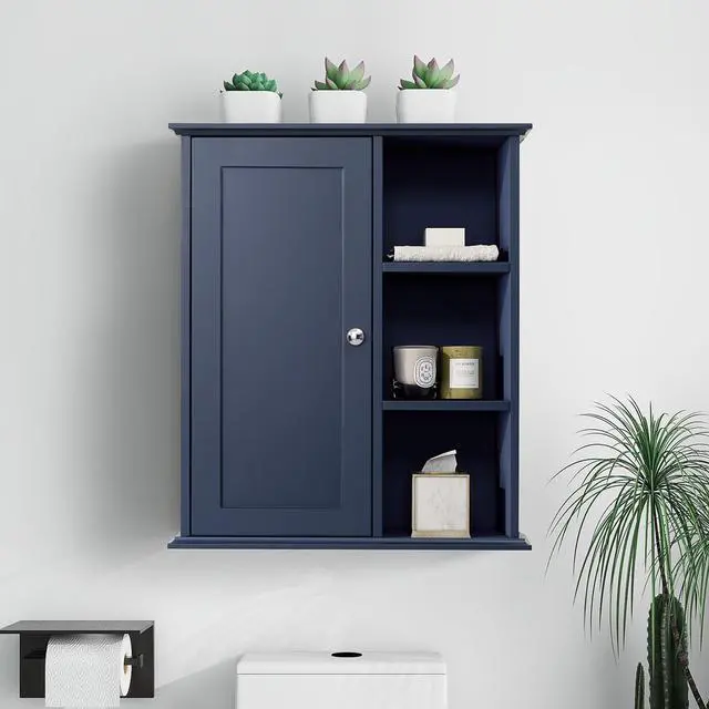 Alt view image 4 of 6 - Upgraded Bathroom Wall Cabinet Over The Toilet Storage Cabinet Wall Mounted Storage Cabinet Wooden Medicine Cabinets