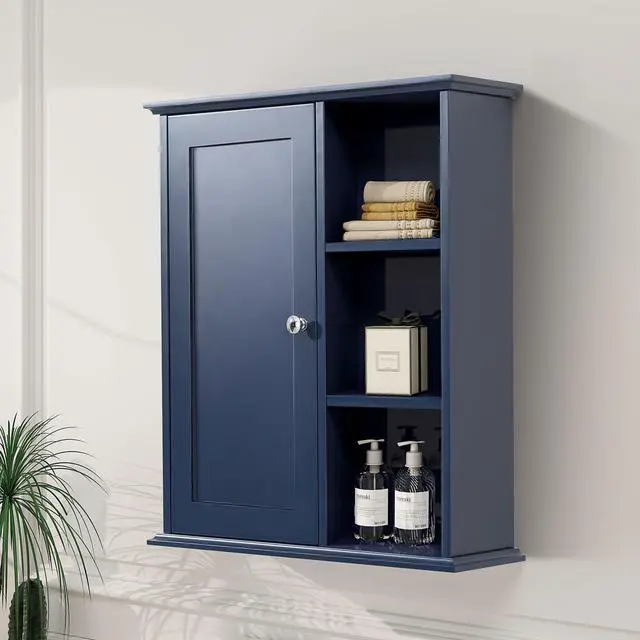 Alt view image 5 of 6 - Upgraded Bathroom Wall Cabinet Over The Toilet Storage Cabinet Wall Mounted Storage Cabinet Wooden Medicine Cabinets