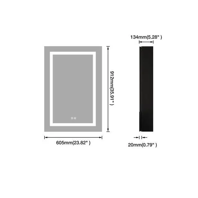Alt view image 3 of 6 - Bathroom Wall Cabinet Matte Black Medicine Cabinet with Mirror,with LED Light