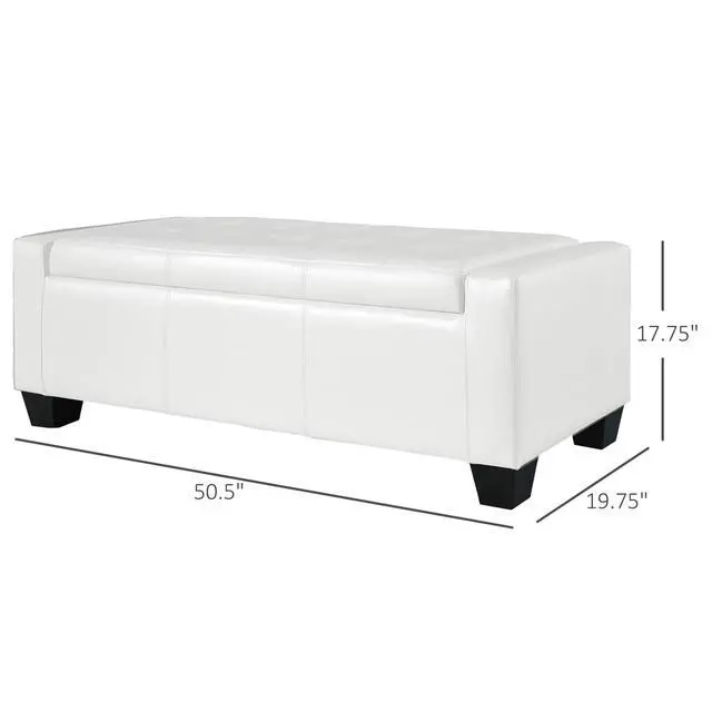 Alt view image 6 of 6 - Faux Leather Rectangular Tufted Storage