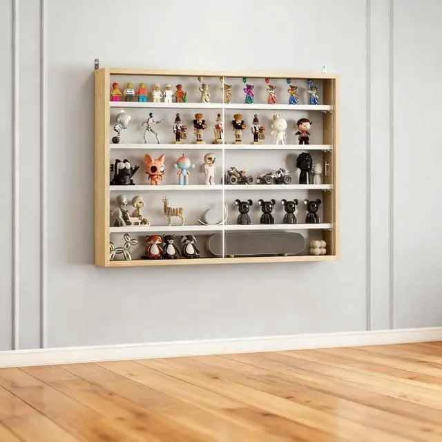 Alt view image 3 of 7 - 5-Tier Wall-Mounted Display Case Display Cabinet