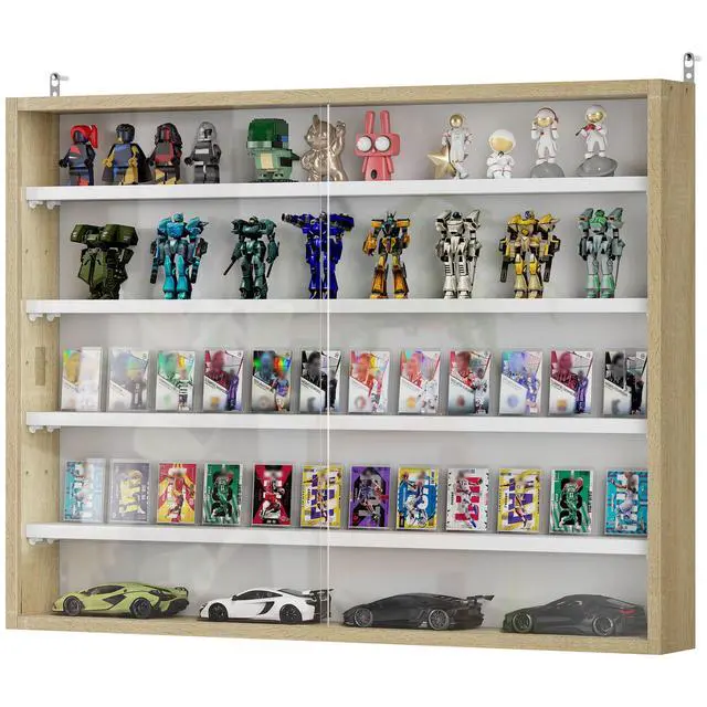 Alt view image 6 of 7 - 5-Tier Wall-Mounted Display Case Display Cabinet
