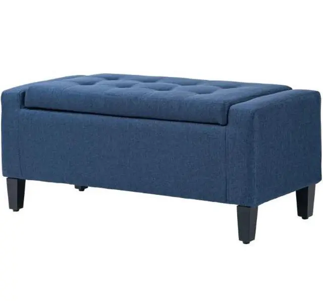 Alt view image 2 of 7 - Storage Ottoman Bench,Upholstered Entryway Bench with Seating,with Lift Top and Rubberwood Legs