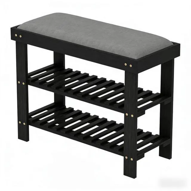 Alt view image 2 of 7 - Shoe Organizer,Shoe Storage Bench,3-Tier Entryway Bench