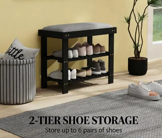Alt view image 5 of 7 - Shoe Organizer,Shoe Storage Bench,3-Tier Entryway Bench