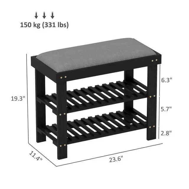 Alt view image 3 of 7 - Shoe Organizer,Shoe Storage Bench,3-Tier Entryway Bench