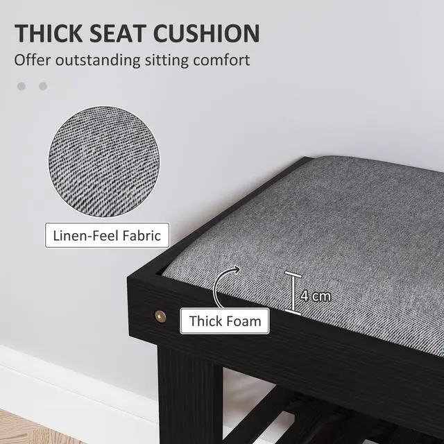 Alt view image 4 of 7 - Shoe Organizer,Shoe Storage Bench,3-Tier Entryway Bench