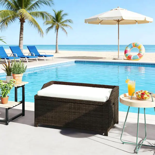 Main image of Storage Box,Outdoor Wicker Storage Bench