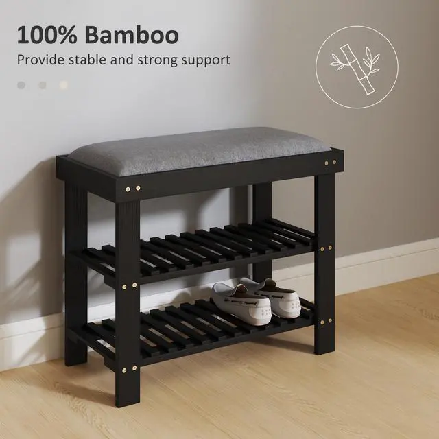 Alt view image 6 of 7 - Shoe Organizer,Shoe Storage Bench,3-Tier Entryway Bench
