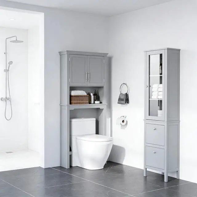 Alt view image 2 of 7 - Home Bathroom Storage Organizer,Over The Toilet Storage Cabinet
