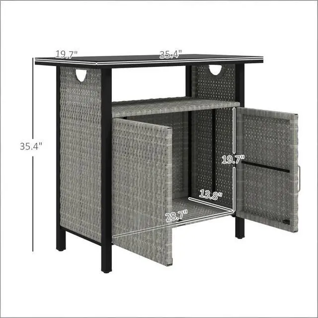 Alt view image 2 of 7 - Coffee Table,Outdoor Towel Storage Cabinet Organizer,Outdoor Bar Table
