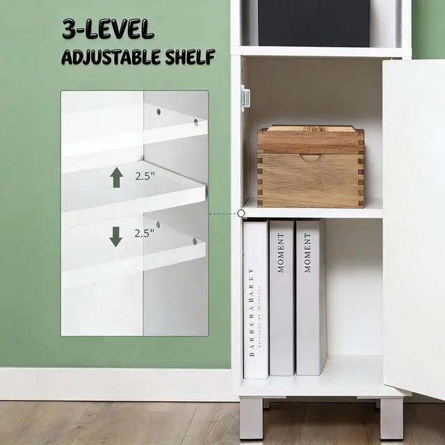 Alt view image 3 of 7 - Freestanding Tower Cabinet,Tall Bathroom Storage Cabinet,Foyer Storage Cabinet