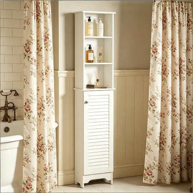 Alt view image 5 of 7 - Nordic Style Storage Cabinet,Freestanding Bathroom Storage Cabinet,Tall Bathroom Storage Cabinet