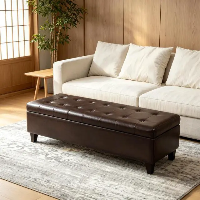Alt view image 3 of 7 - Contemporary Style Bench,Tufted Bench,Ottoman Storage Bench