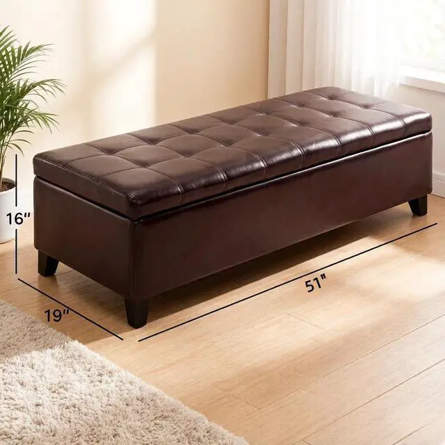 Alt view image 7 of 7 - Contemporary Style Bench,Tufted Bench,Ottoman Storage Bench
