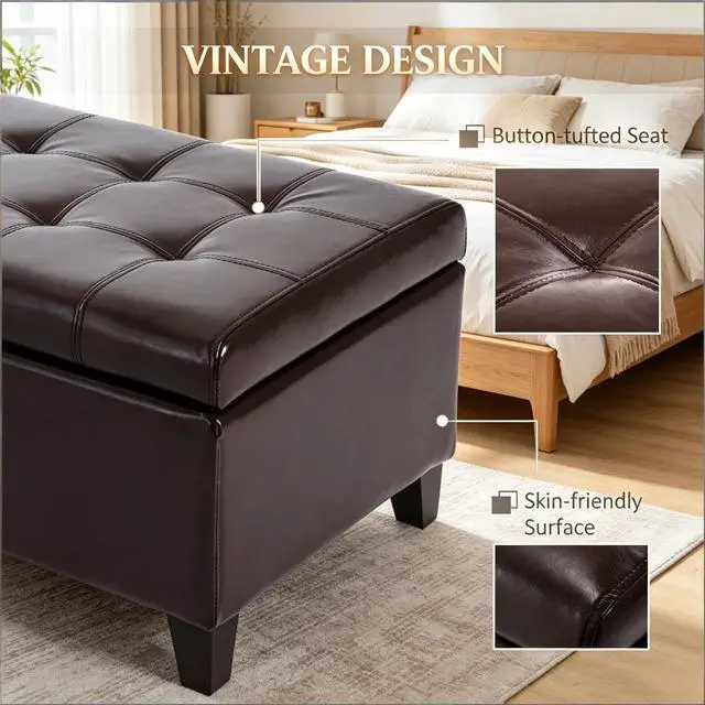 Alt view image 6 of 7 - Contemporary Style Bench,Tufted Bench,Ottoman Storage Bench