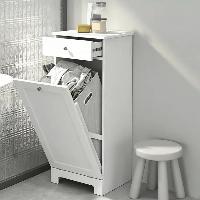 Alt view image 2 of 7 - Freestanding Storage Cabinet,Laundry Cabinet,Laundry Hamper Cabinet,Elegant Room Storage Cabinet
