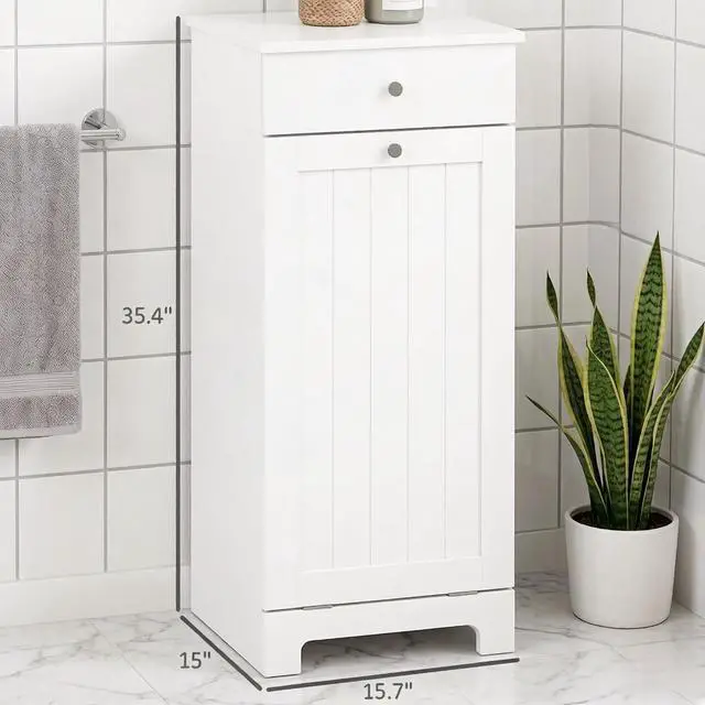 Alt view image 6 of 7 - Freestanding Storage Cabinet,Laundry Cabinet,Laundry Hamper Cabinet,Elegant Room Storage Cabinet