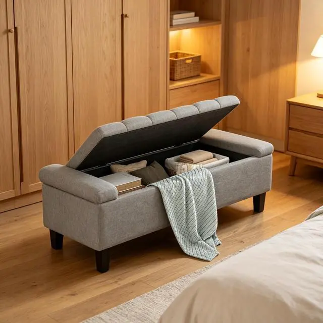 Alt view image 2 of 7 - Hall Bench,Bed Bench,Storage Bench,Tufted Shoe Bench