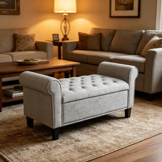 Alt view image 3 of 7 - Hall Bench,Bed Bench,Storage Bench,Tufted Shoe Bench