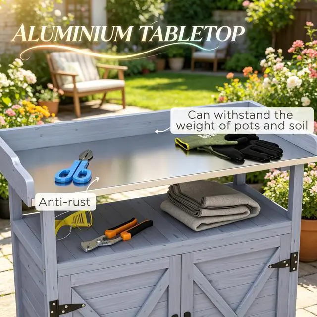 Alt view image 6 of 7 - Backyard Storage Cabinet,Wooden Storage Cabinet,Patio Storage Cabinet,Outdoor Storage Cabinet