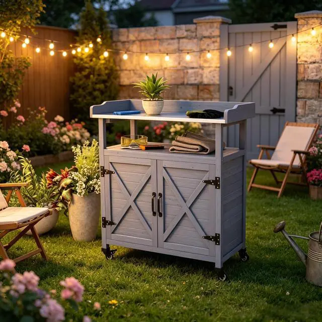 Main image of Backyard Storage Cabinet,Wooden Storage Cabinet,Patio Storage Cabinet,Outdoor Storage Cabinet