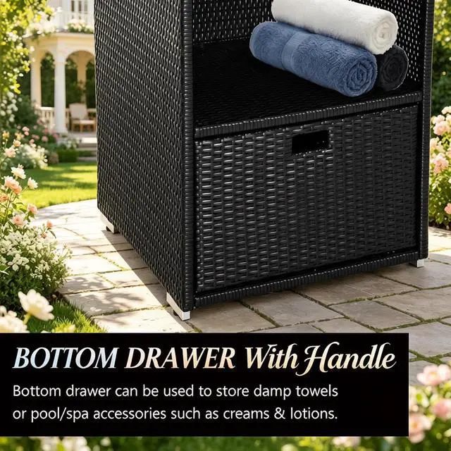 Alt view image 4 of 7 - Freestanding Outdoor Cabinet,Garden Organizer,Backyard Storage Unit,Outdoor Side Table