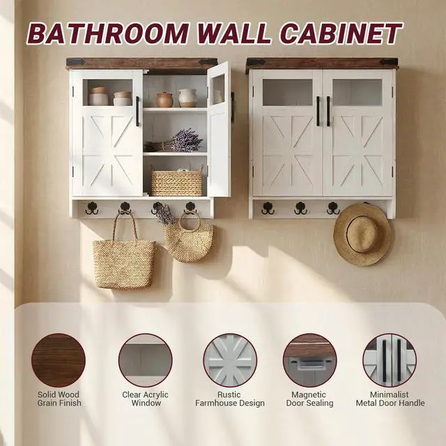 Alt view image 5 of 7 - Bathroom Wall Cabinet Over Toilet with Adjustable Shelves, Medicine Cabinet Storage Organizer for Bathroom Kitchen Garage, Hanging Towel Hook, Space Saving