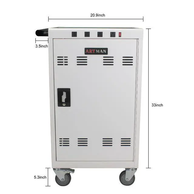 Alt view image 4 of 7 - Mobile Charging Cart and Cabinet for Tablets Laptops 31+4-Device