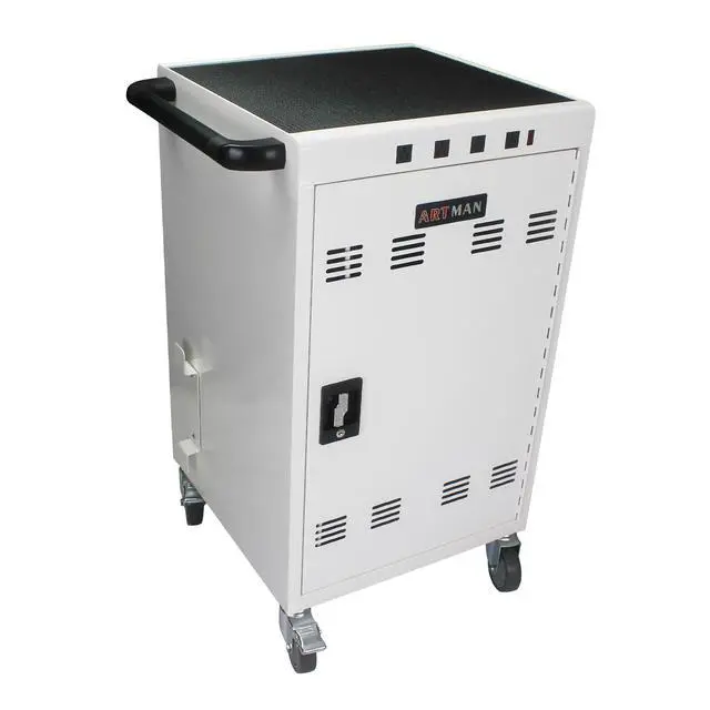 Alt view image 7 of 7 - Mobile Charging Cart and Cabinet for Tablets Laptops 31+4-Device