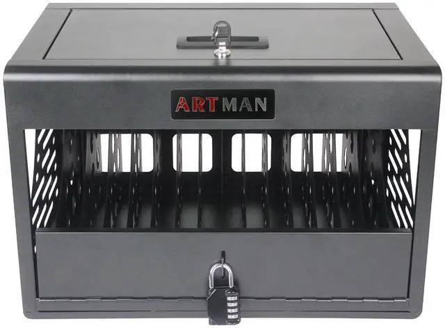 Alt view image 4 of 7 - 16 Bay Charging Cabinet for Laptop,Chromebook, Locking Charging Station-BLACK
