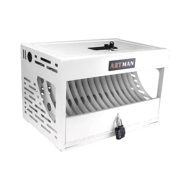 Alt view image 4 of 7 - 16-Device Charging Station for Laptops/Tablets, Charging Cabinet for iPad/Chromebooks/Laptop Computers, Laptop & Tablet Storage Carts for Classroom/Library/Office/Lockable, White