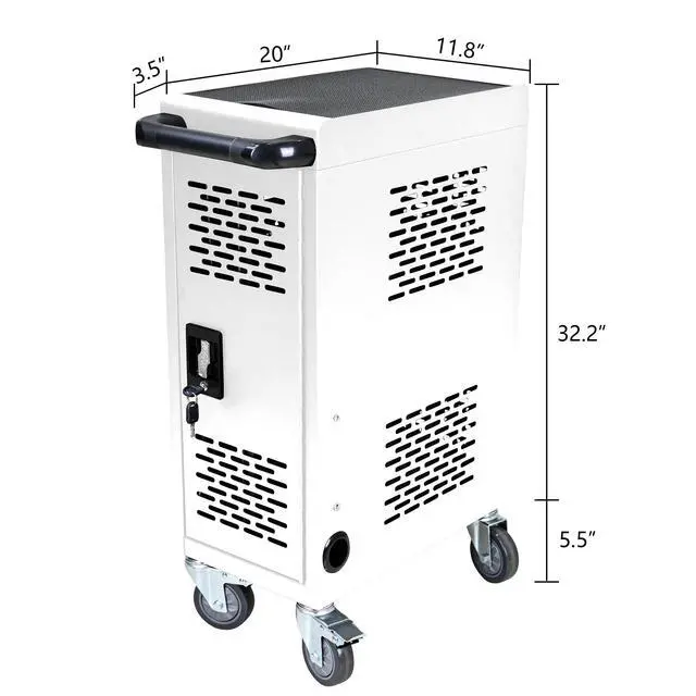 Alt view image 3 of 7 - 16-Compartment Removable Locking Charging Cabinet for Laptop, Chromebook-White