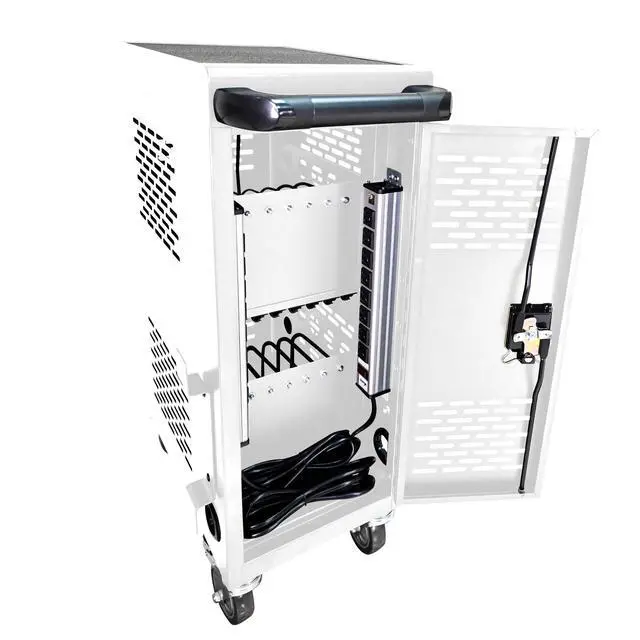 Alt view image 2 of 7 - 16-Compartment Removable Locking Charging Cabinet for Laptop, Chromebook-White