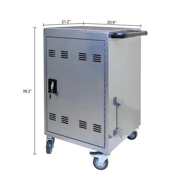 Alt view image 4 of 7 - Mobile Charging Cart and Cabinet for Tablets Laptops 35-Device (B30PLUS)-Silver