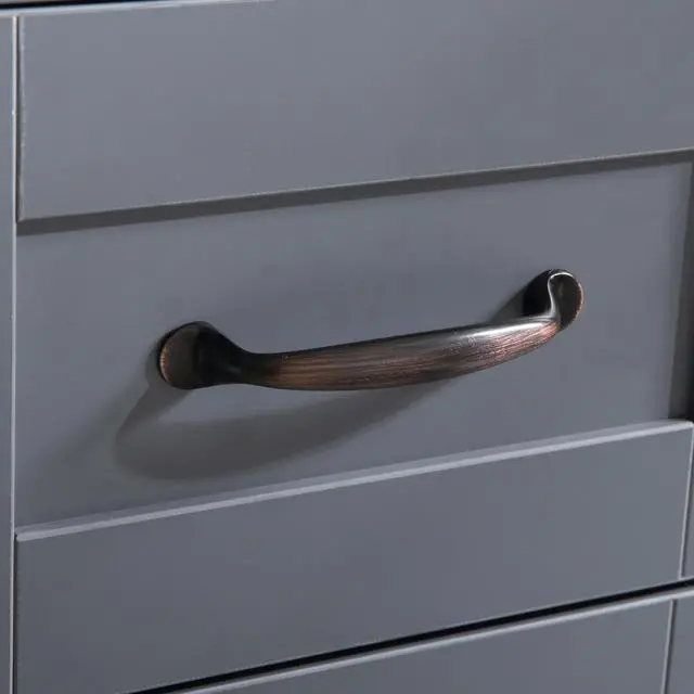 Alt view image 6 of 7 - 30" Gray Bathroom Vanity and Sink Combo Marble Pattern Top w/Mirror Faucet&Drain