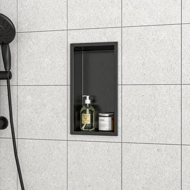 Alt view image 2 of 7 - 13" x 7" Stainless Steel Shower Niche , Gunmetal Black