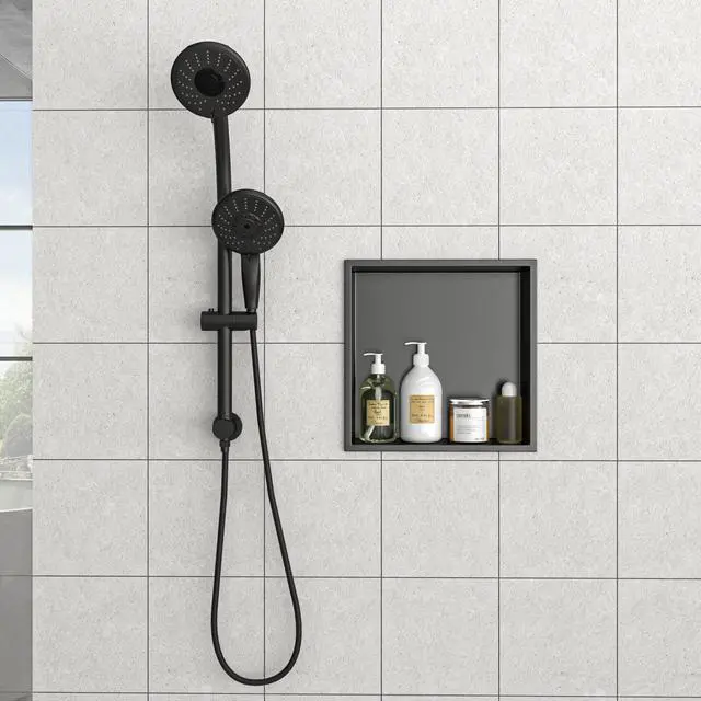 Alt view image 4 of 7 - 12" x 12" Stainless Steel Shower Niche, Gunmetal Black