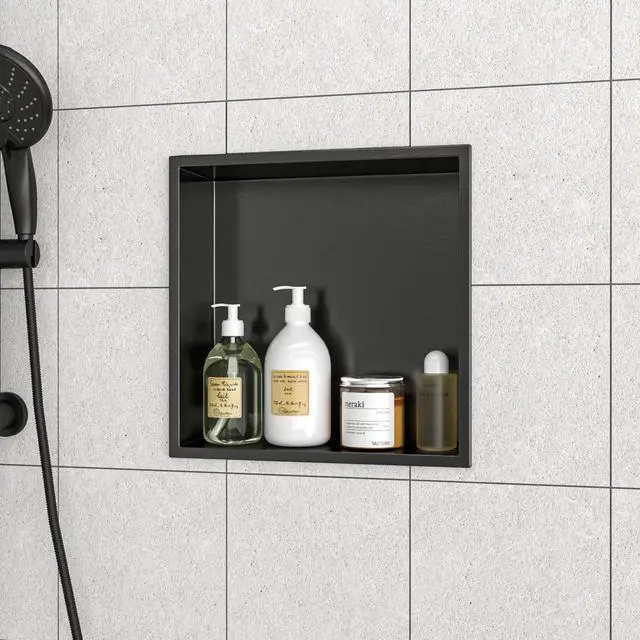 Alt view image 2 of 7 - 12" x 12" Stainless Steel Shower Niche, Gunmetal Black